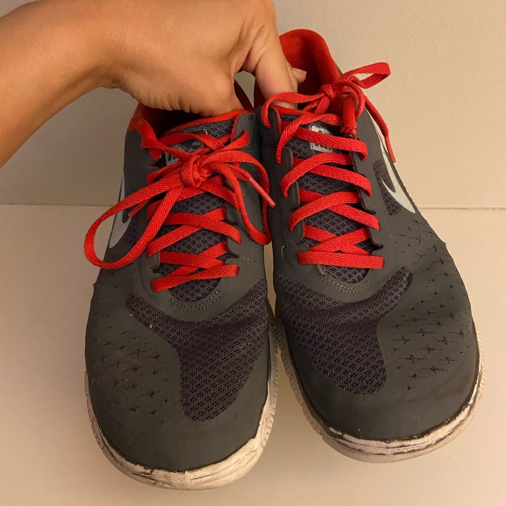 Worn Nike shoes.